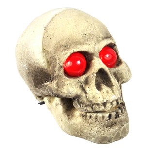 DECORATIE DOODSHOOFD MET LICHTGEVENDE OGEN (2st.)