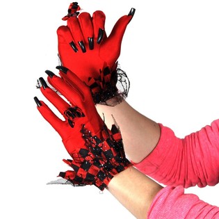 DUIVELSE HANDSCHOENEN MET LANGE NAGELS VOOR VROUWEN (6st.)