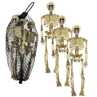 3 SKELETTEN IN NETJE 15 CM. (3sets.)