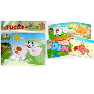 MIX DIEREN PUZZELS, 26x19 Cm. (24st.)