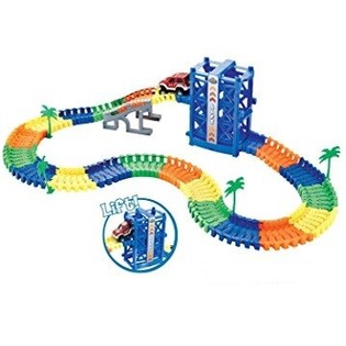UITGEBREIDE MAGIC ROAD MET GLOW IN THE DARK AUTO SET + LIFT 136 Delig (1st.)
