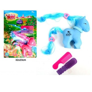 PONY + BORSTEL SPEELSET OP KAART (24st.)