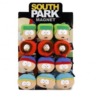 PLUCHE GROTE SOUTH PARK MAGNETEN,  7CM. OP DISPLAY (12st.)