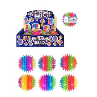 GROTE NEON SPIKEY LICHTGEVENDE STUITERBALLEN, 7,5 Cm. IN DISPLAY (12st.)