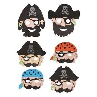 PIRATEN MASKERS VAN FOAM  - JONGENS (24st.)