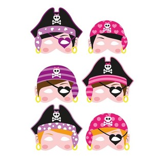 PIRATEN MASKERS VAN FOAM  - MEISJES (24st.)