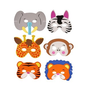 MIX DIEREN MASKERS VAN FOAM (24st.)