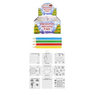 KERST KINDER ACTIVITY PACK &ndash; KLEURENPLAAT, RAADSELS, POTLODEN ETC. (36st.)