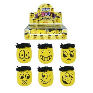GROTE MOODY FACES KNEEDBALLEN / STRESSBALLEN IN DISPLAY (12st.)