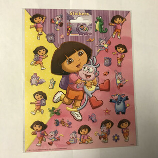 GROTE DORA STICKER VELLEN,  20x16 Cm. (10st.)