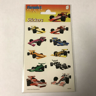 STICKERVEL: FORMULE 1 RACEAUTO&rsquo;S,  Afm. 16 x 9 Cm. (10st.)