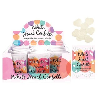 WITTE HARTEN BRUILOFT CONFETTI  IN DISPLAY (24st.)
