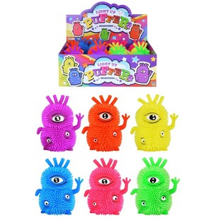 LICHTGEVENDE PUFFER MONSTERS MET 3 OGEN IN DISPLAY (12st.)