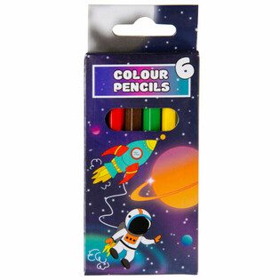 6-DELIGE KLEUR POTLOODJES SET - SPACE / RUIMTE (24st.)