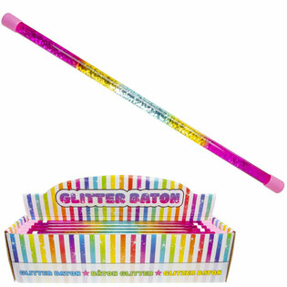 GROTE REGENBOOG GLITTER STAAF IN DISPLAY (36st.)