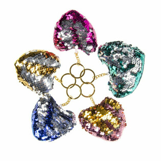 PLUCHE SLEUTELHANGER HART MET PAILLETJES (12st.)