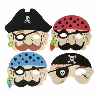 PIRATEN MASKERS VAN FOAM - JONGENS (60st.)