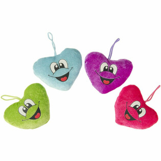 PLUCHE HARTEN MET GEZICHT - MIX (24st.)
