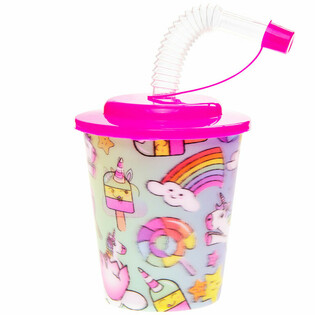 DRINKBEKER / IJSBEKER MET RIETJE – UNICORN / EENHOORN (12st.)