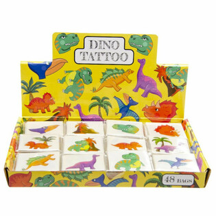 FUN TATTOO’S - MODEL: DINOSAURUS, Elk pakje 12x Tattoo’s (48st.)