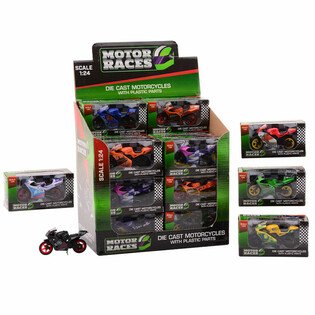 DIE CAST - SUPER SPORT MOTOR, SCHAAL 1:24 IN DISPLAY (24st.)