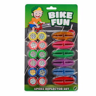BIKE FUN - 18-DELIGE FIETS SPAAKRELFECTOREN SET OP KAART (1st.)