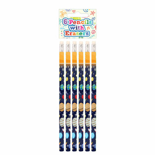 6-DELIGE RUIMTE / SPACE POTLOOD MET GUM SET - IN DISPLAY (24SETS.)