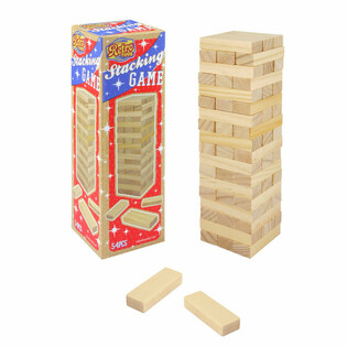 RETRO TOYS - HOUTEN STAPELTOREN - TORENSPEL 54-DELIG (1st.)