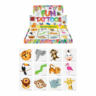 FUN TATTOO&rsquo;S - MODEL: JUNGLE, Elk pakjes12x Tattoo&rsquo;s IN DISPLAY (48st.)
