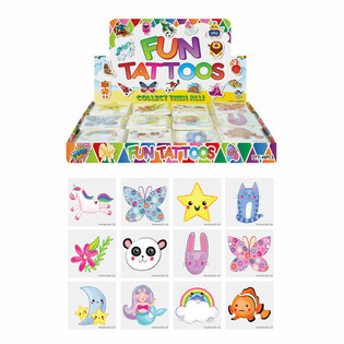 FUN TATTOO’S - MODEL: MEISJES, Elk pakjes 12x Tattoo’s IN DISPLAY (48st.)