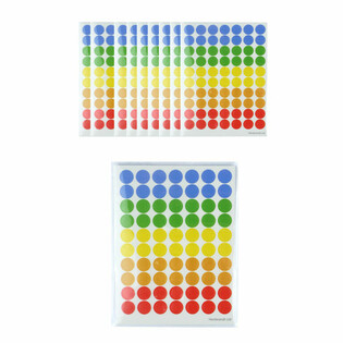 STICKERVEL MET 70 STUKS GEKLEURDE STIPPEN STICKERS (10st.)