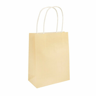 PAPIEREN TAS MET HENGSELS - 14x21x7Cm. - Kleur: IVOOR (24st.)