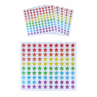 FUN STICKERS - GEKLEURDE STERREN STICKERS - 100 STICKERS PER VEL (5st.)