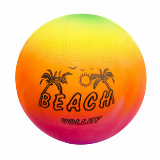 BEACH VOLLEY BAL, DIAMETER: 23 CM - REGENBOOG KLEUREN  (10st.)