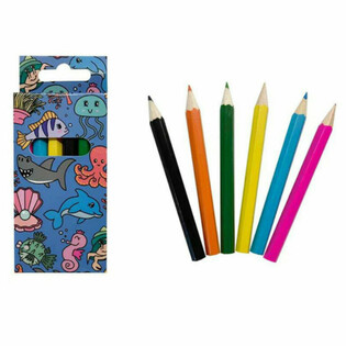 6-DELIGE KLEUR POTLOODJES SET - ZEE DIEREN (24st.)