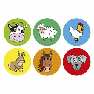 PLUCHE - BOERDERIJ DIEREN - DIAMETER: 10 CM (48st.)