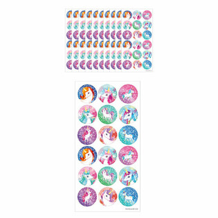 FUN STICKERS - UNICORN / EENHOORN STICKERS - 18 STICKERS PER VEL (10st.)