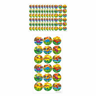 FUN STICKERS - DINOSAURUS STICKERS - 18 STICKERS PER VEL (10st.)
