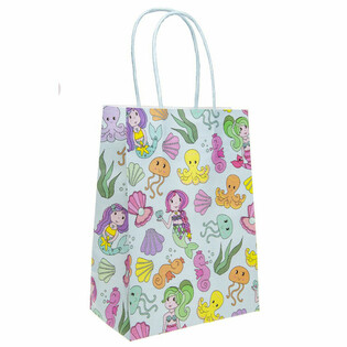 PAPIEREN GIFT TAS – MERMAID / ZEEMEERMIN - Afm. 16x9x22 CM (12st.)