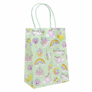 PAPIEREN GIFT TAS – UNICORN / EENHOORN - Afm. 16x9x22 CM (12st.)