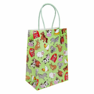 PAPIEREN GIFT TAS - BOERDERIJ DIEREN - Afm. 16x9x22 CM (12st.)