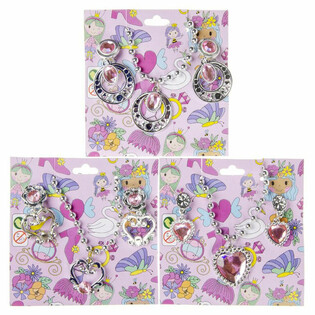 PRINSESSEN KETTING + OORBELLEN OP KAART(36st.)