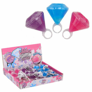 GLITTER SLIJM RINGEN IN DISPLAY (24st.)