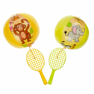 PADDLE RACKET MET BAL - JUNGLE DIEREN (12st.)