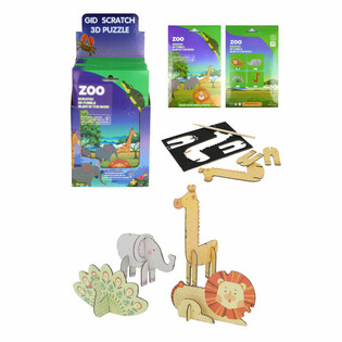 SCRATCH 3D PUZZEL - Model: DIERENTUIN DIEREN - IN DISPLAY (18st.)