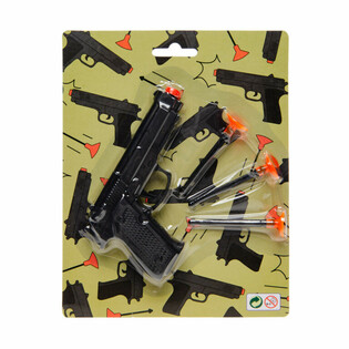 PISTOOL MET 3 ZUIGNAPPEN OP KAART (12st.)