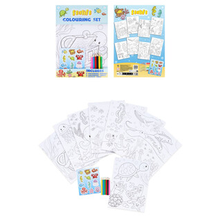 GROTE KLEUR SET - MODEL: SEA LIFE - Afm 22x30x1 CM (12st.)