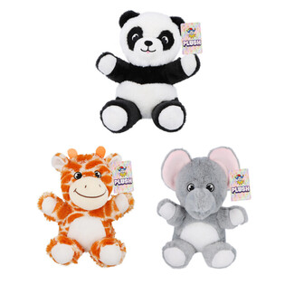 PLUCHE JUNGLE DIEREN - 19CM HOOG - MIX DESIGN (12st.)