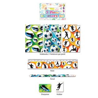 5-DELIGE VOETBAL SCHRIJFSET (24st.)