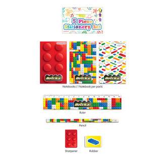 5-DELIGE BRICKS BOUWSTENEN SCHRIJFSET (24st.)